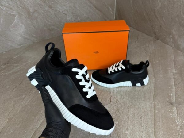 Hermes Bouncing Black White Leather