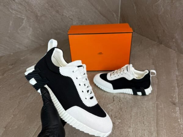 Hermes Bouncing Sneakers Black White
