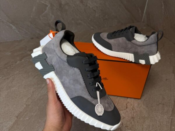 Hermes Bouncing Sneakers Grey Suede