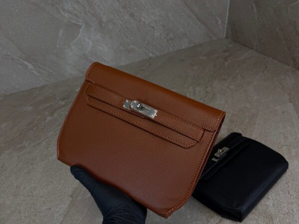 Hermes Kelly depeches 25 pouch Brown