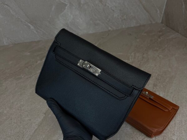 Hermes Kelly depeches 25 pouch Black