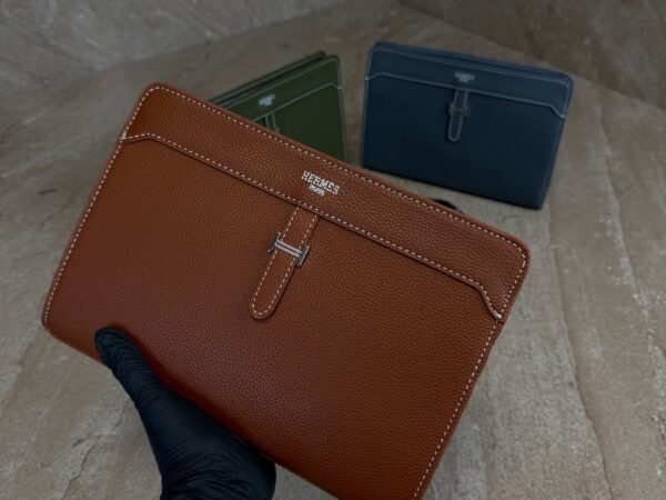 Hermes Clutch Buckle Bag Brown