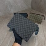 Gucci Grey Trim Medium Pouch