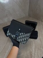 Dior Saddle Messenger Bag Grey-Black