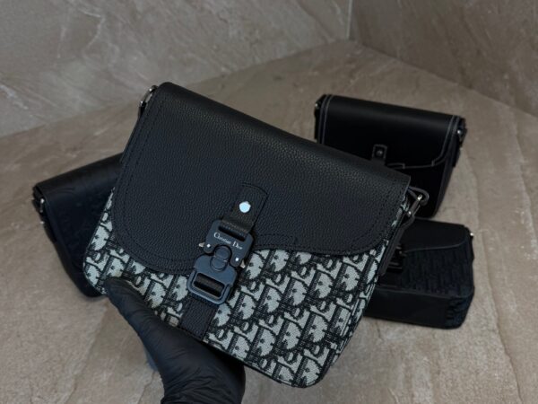 Dior Saddle Messenger Bag Grey-Black