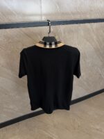 Burberry Check Collar Cotton Polo Shirt Black - Afbeelding 2