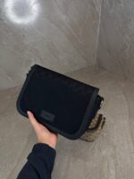 Gucci GG Nylon Flap Messenger Bag Black