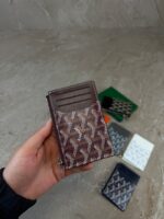 Goyard Bourbon Zipped Card Holder Burgundy