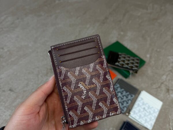 Goyard Bourbon Zipped Card Holder Burgundy