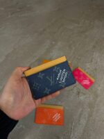 Louis Vuitton Card Holder Monogram Heritage Ocean Blue