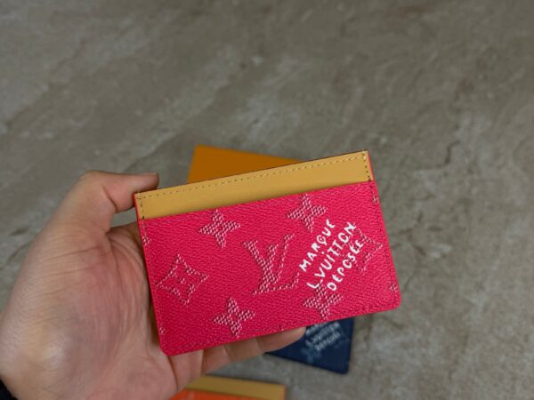Louis Vuitton Card Holder Monogram Heritage Pondicherry Pink.