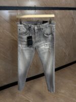 Dsquared2 Grey Jeans, Stripe Scratches Beige Label