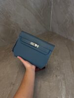 Hermes Kelly depeches 25 pouch Blue