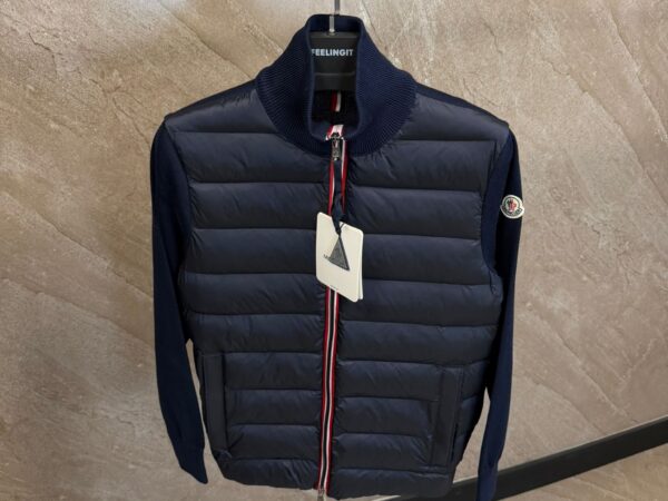 Moncler Tricot Hybrid Zip Cardigan Navy