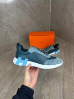 Hermes Bouncing Blue Grey Sneakers, Blue Logo - Afbeelding 2