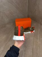 Hermes Bouncing Brown Sneakers, Orange Logo - Afbeelding 4