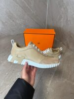 Hermes Bouncing Sneakers Beige Leather - Afbeelding 2
