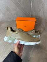 Hermes Bouncing Sneakers Brown Leather - Afbeelding 2