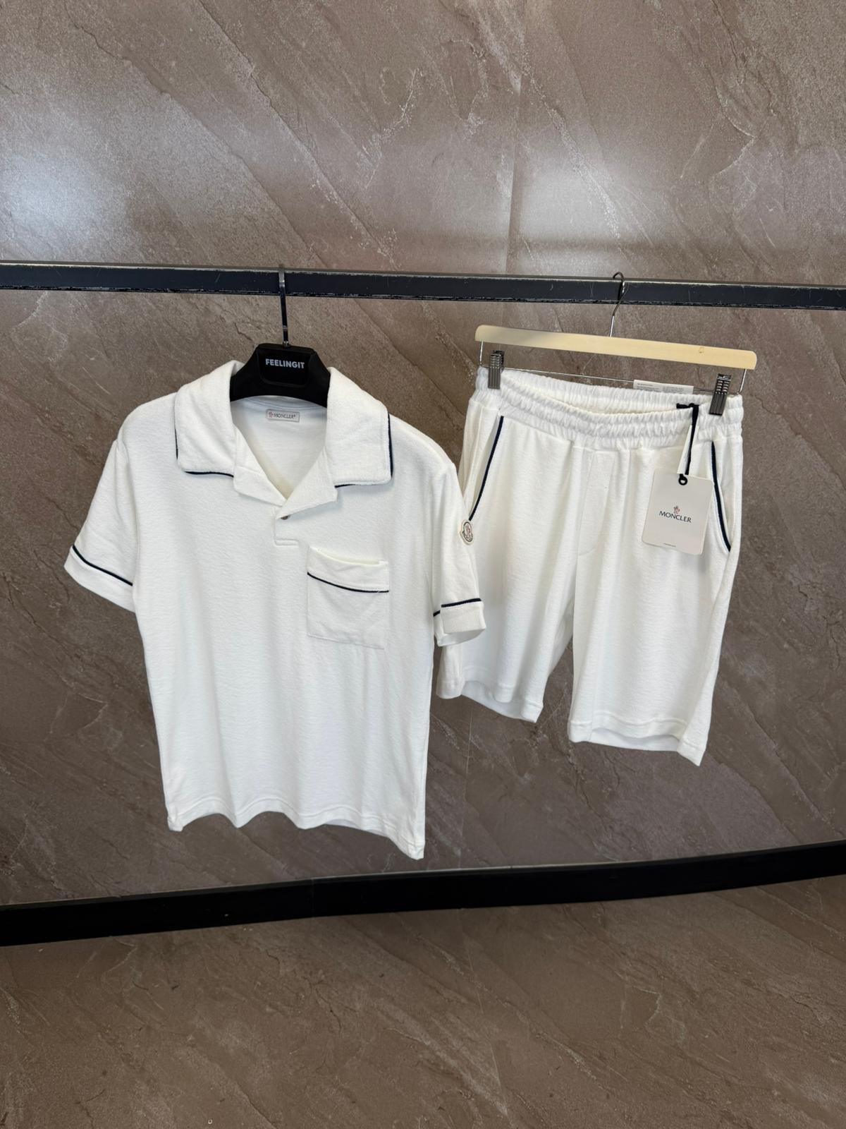 monclerbadstof (4) Moncler Zomer Set, Zachte Stof Wit - Afbeelding 1