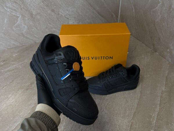 Louis Vuitton Trainer Sneaker Black on Black Monogram