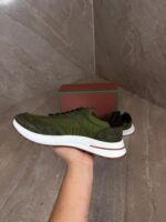 Loro Piana Weekend Walk Sneakers Green Suede - Afbeelding 4
