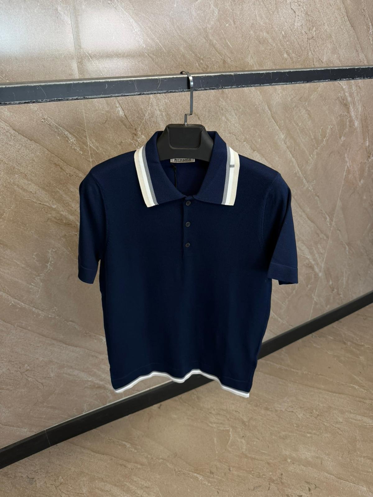 a1 (10) Hermes Polo Navy - Afbeelding 1
