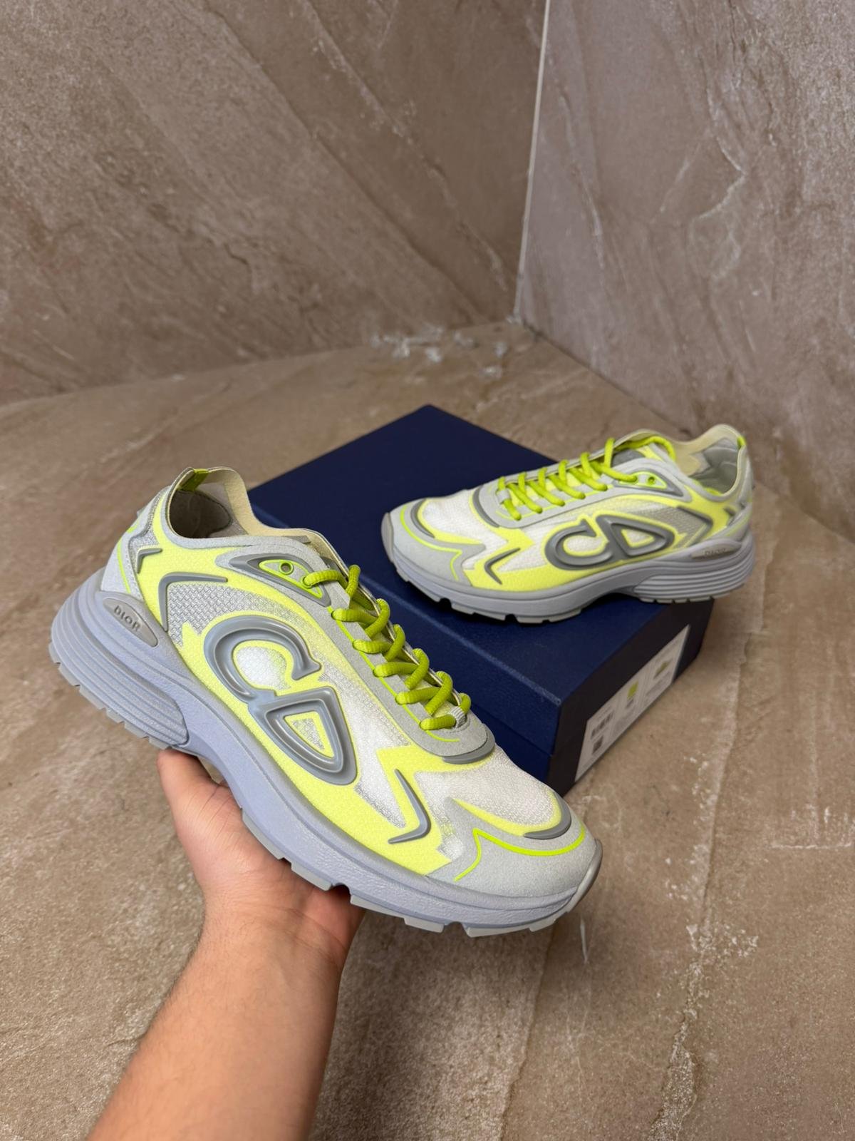 b30geel (2) Dior B30 Countdown Teck-Sneaker Yellow - Afbeelding 1