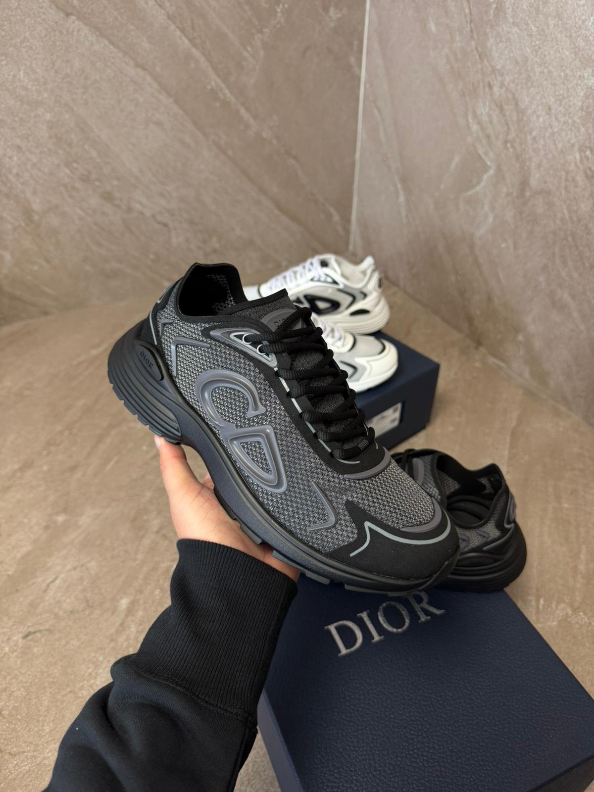 b30nieuw (1) Dior B30 Countdown Teck-Sneaker Black - Afbeelding 1