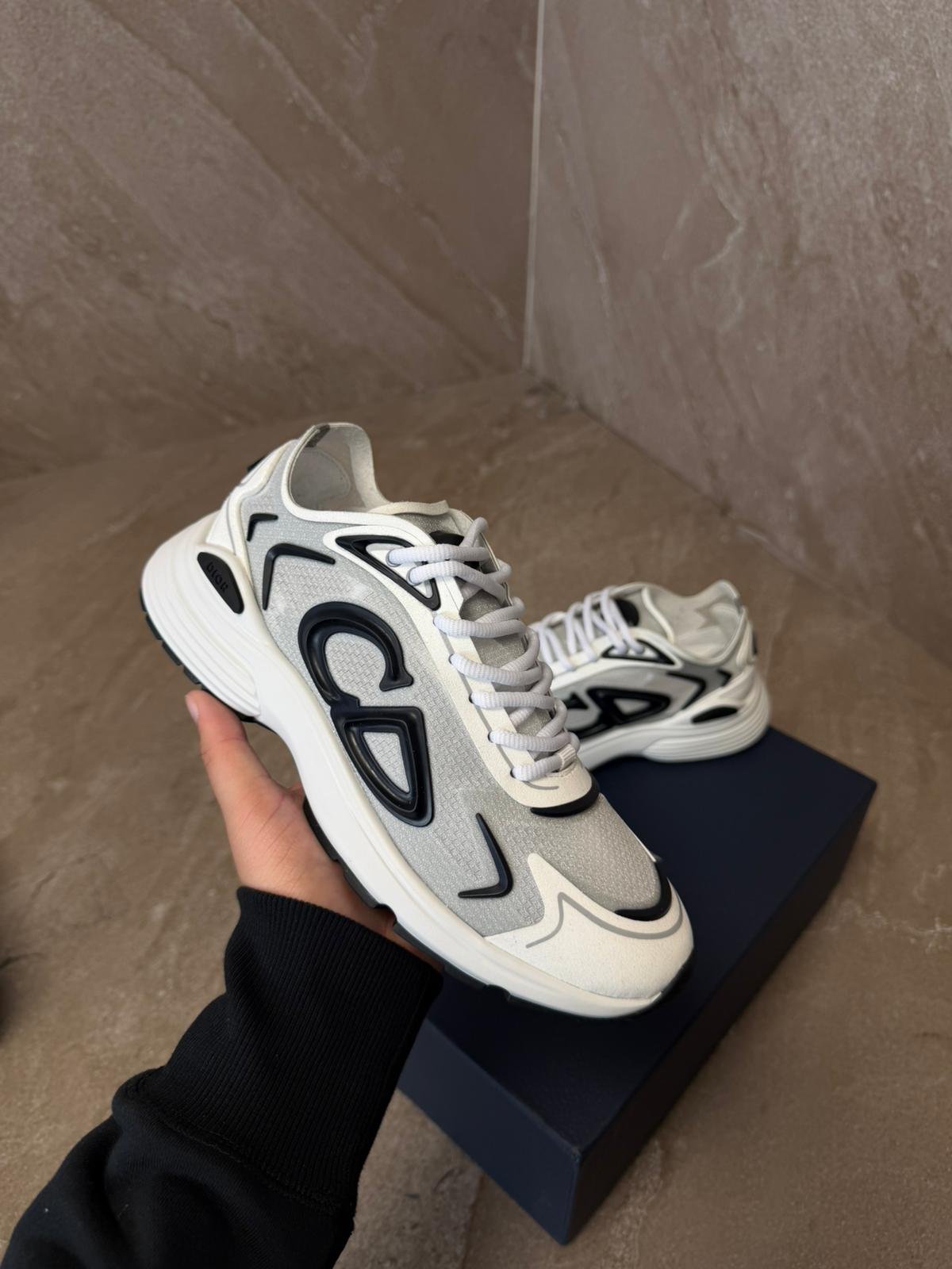 b30nieuw (6) Dior B30 Countdown Teck-Sneaker White - Afbeelding 1