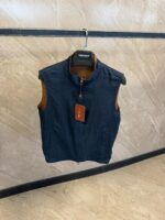 Loro Piana Dubbelzijdig Bodywarmer Donkerblauw/Bruin - Afbeelding 2