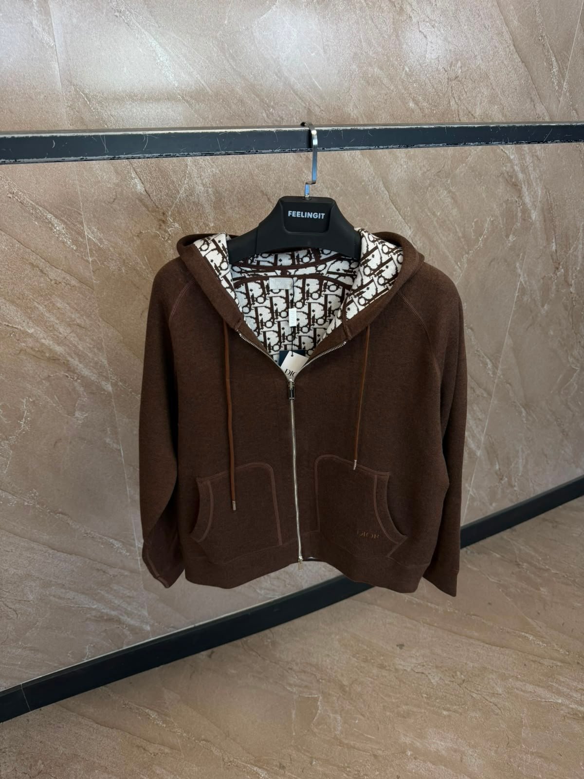 diorbruin (3) Christian Dior Oblique Jacket Brown - Afbeelding 1