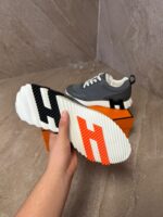 Hermes Bouncing Dark Grey Leather Sneakers - Afbeelding 3