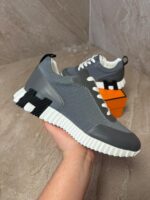 Hermes Bouncing Dark Grey Leather Sneakers - Afbeelding 2