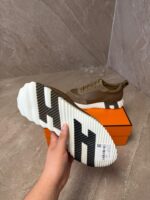 Hermes Bouncing Brown Leather Sneakers - Afbeelding 3