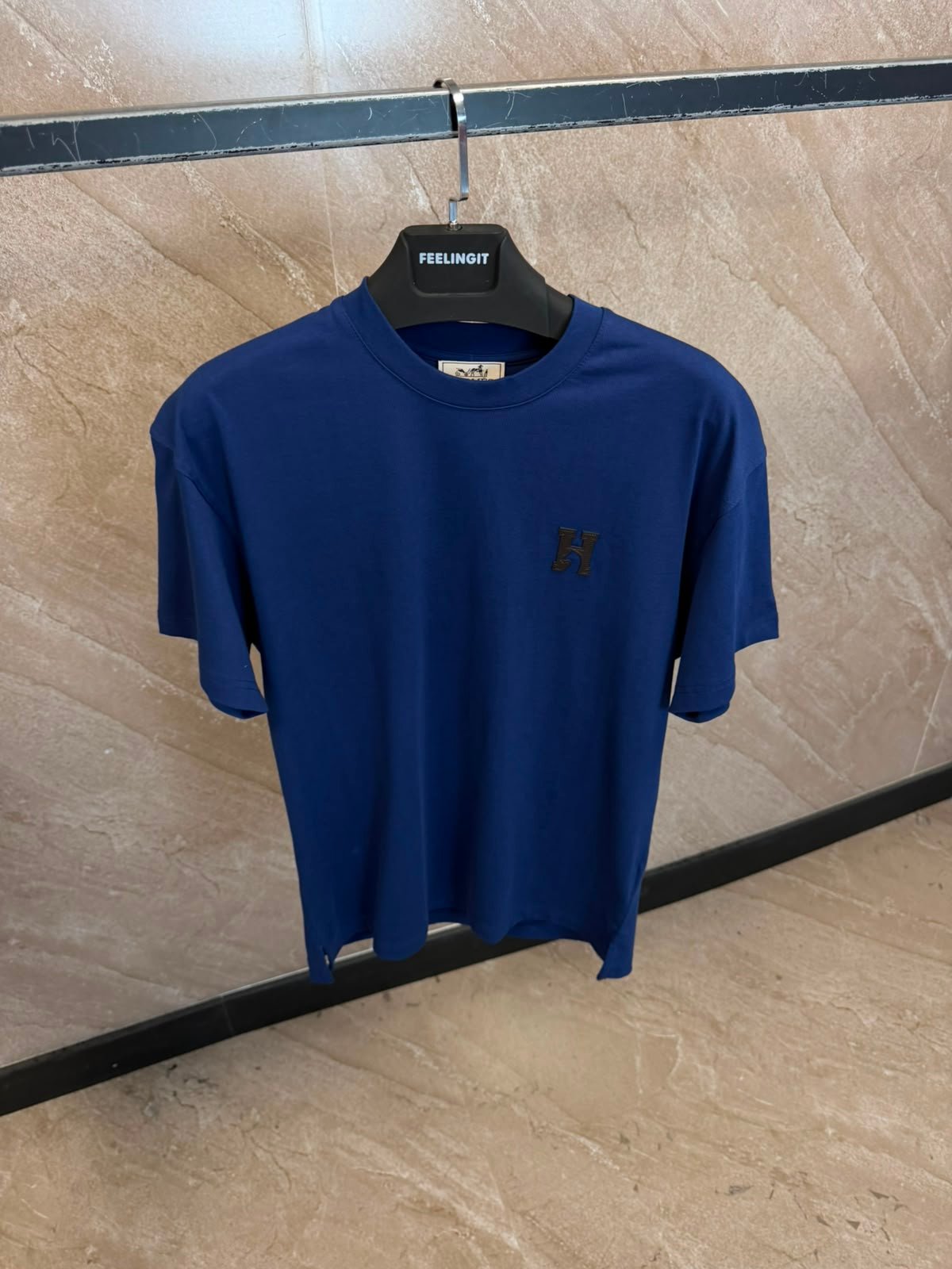 hermests (3) Hermes T-Shirt Small Logo Blue - Afbeelding 1