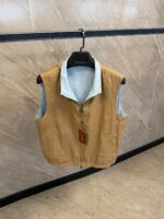 Loro Piana Dubbelzijdig Bodywarmer Lichtblauw / Bruin - Afbeelding 2