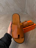 Hermes Izmir Suede Brown Slippers - Afbeelding 3