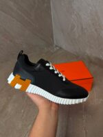 Hermes Black Sneakers, Brown H Logo - Afbeelding 2