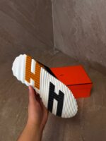 Hermes Black Sneakers, Brown H Logo - Afbeelding 3