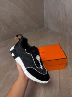 Hermes Bouncing Sneakers Black White Lines