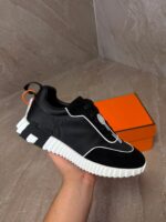 Hermes Bouncing Sneakers Black White Lines - Afbeelding 2