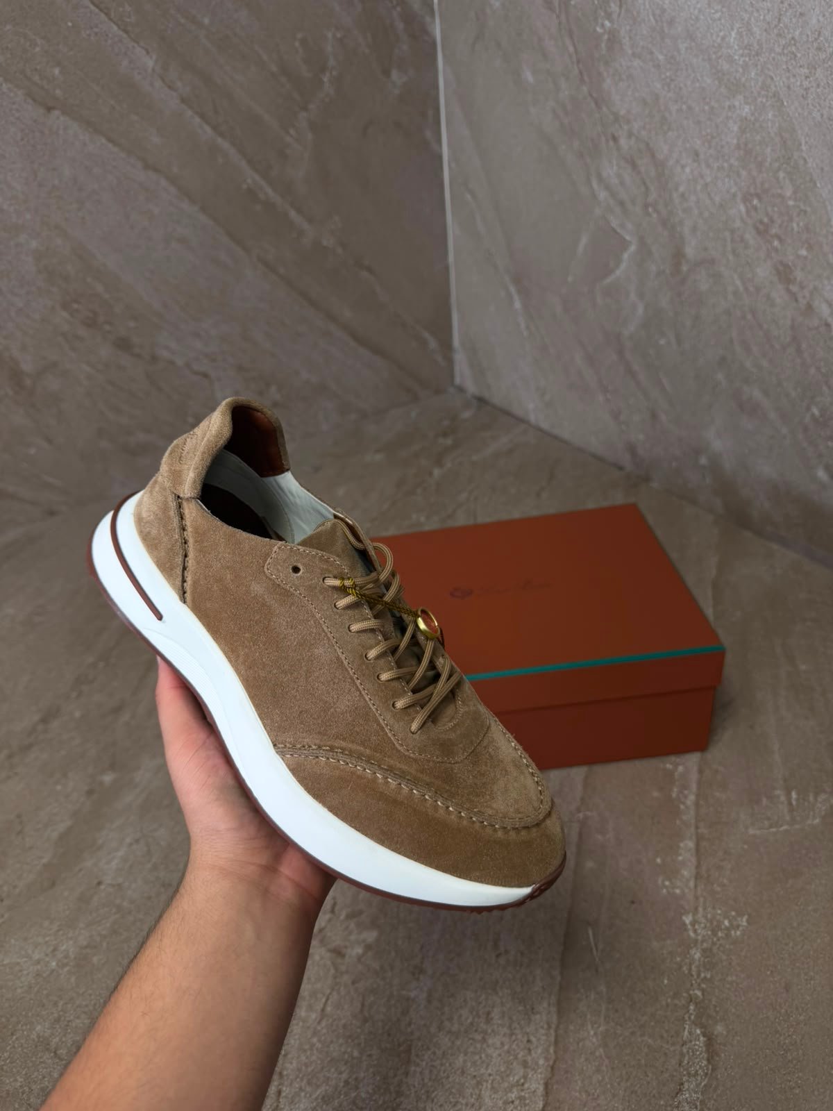 loronewbruin (2) Loro Piana Weekend Walk New Brown Sneakers - Afbeelding 1