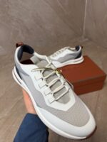 Loro Piana Weekend Walk Grey White Sneakers - Afbeelding 4